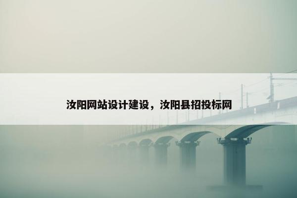 汝阳网站设计建设，汝阳县招投标网