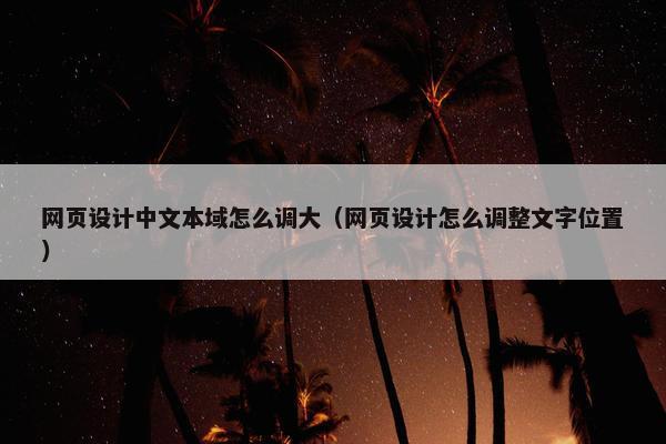网页设计中文本域怎么调大（网页设计怎么调整文字位置）
