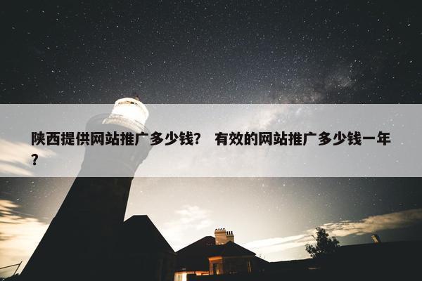 陕西提供网站推广多少钱？ 有效的网站推广多少钱一年？