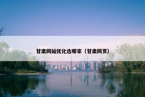 甘肃网站优化选哪家（甘肃网页）