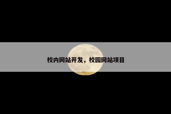 校内网站开发，校园网站项目