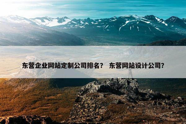 东营企业网站定制公司排名？ 东营网站设计公司？