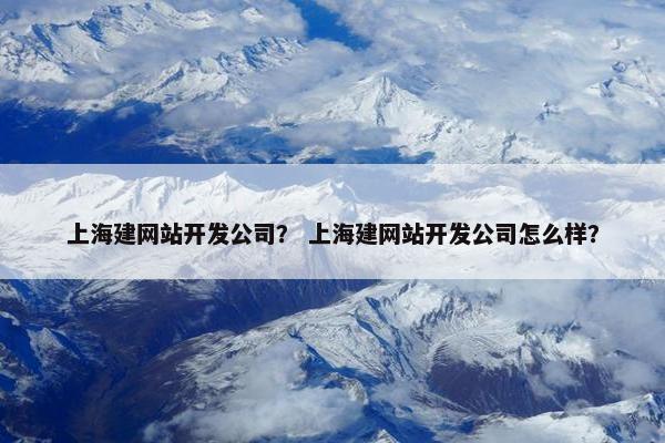上海建网站开发公司？ 上海建网站开发公司怎么样？