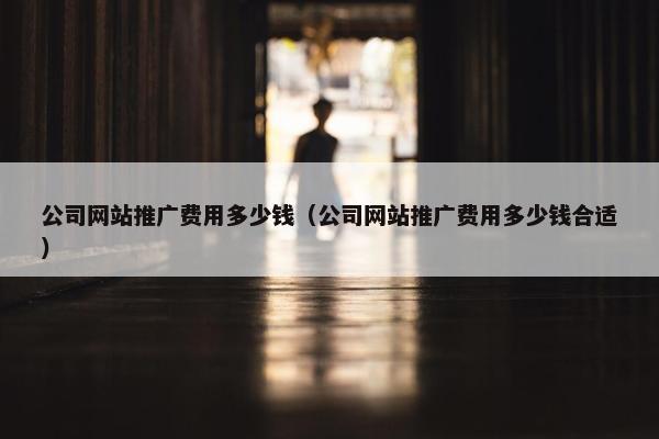 公司网站推广费用多少钱（公司网站推广费用多少钱合适）