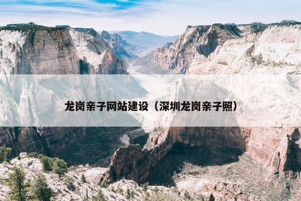龙岗亲子网站建设（深圳龙岗亲子照）