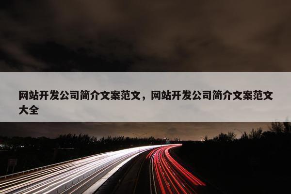 网站开发公司简介文案范文，网站开发公司简介文案范文大全