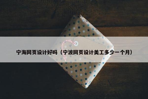 宁海网页设计好吗（宁波网页设计美工多少一个月）
