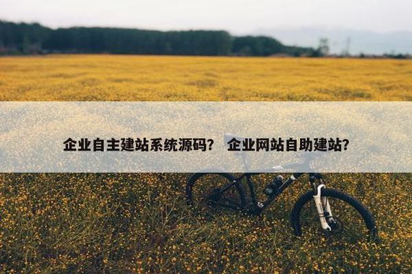 企业自主建站系统源码？ 企业网站自助建站？