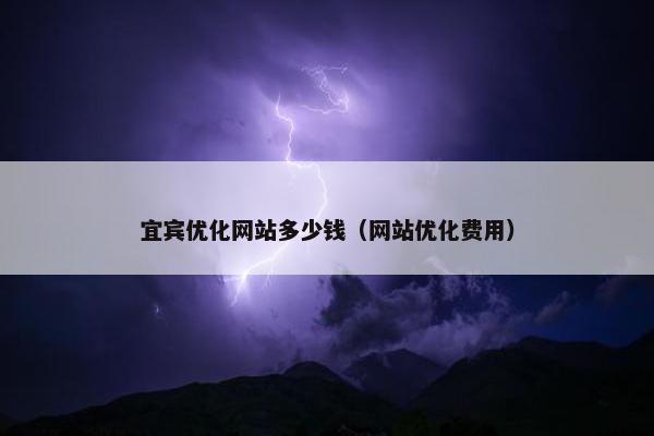 宜宾优化网站多少钱（网站优化费用）