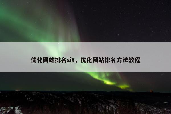 优化网站排名sit，优化网站排名方法教程