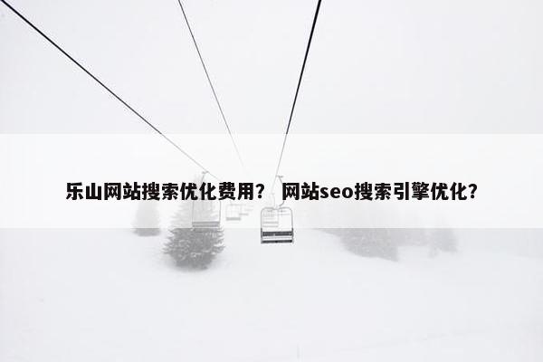 乐山网站搜索优化费用？ 网站seo搜索引擎优化？