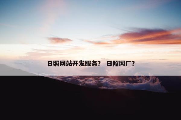 日照网站开发服务？ 日照网厂？
