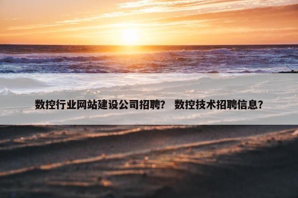 数控行业网站建设公司招聘？ 数控技术招聘信息？