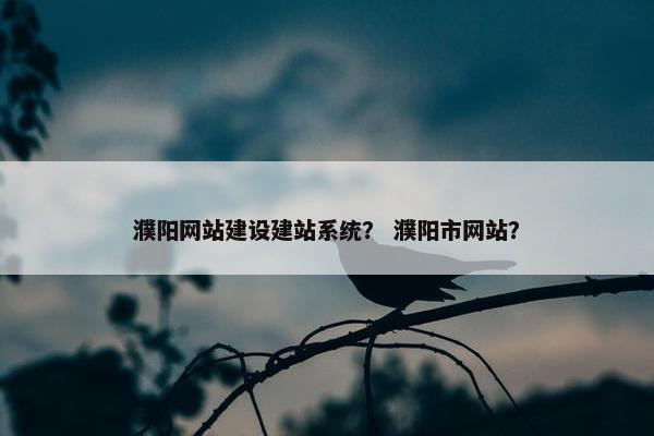 濮阳网站建设建站系统？ 濮阳市网站？