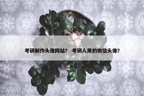 考研制作头像网站？ 考研人用的微信头像？