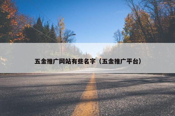 五金推广网站有些名字（五金推广平台）