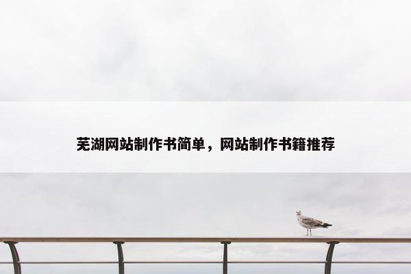 芜湖网站制作书简单，网站制作书籍推荐