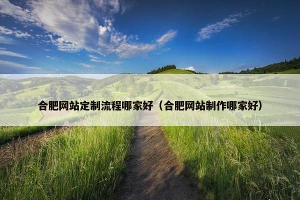 合肥网站定制流程哪家好（合肥网站制作哪家好）