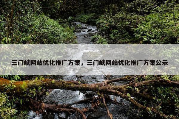 三门峡网站优化推广方案，三门峡网站优化推广方案公示