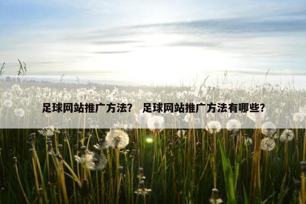 足球网站推广方法？ 足球网站推广方法有哪些？
