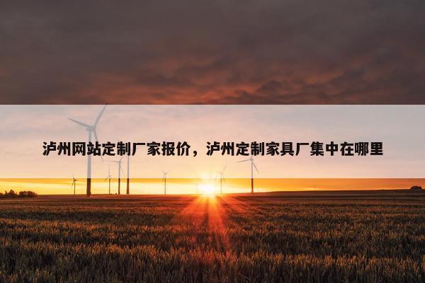 泸州网站定制厂家报价，泸州定制家具厂集中在哪里
