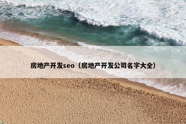 房地产开发seo（房地产开发公司名字大全）