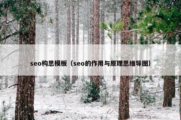 seo构思模板（seo的作用与原理思维导图）