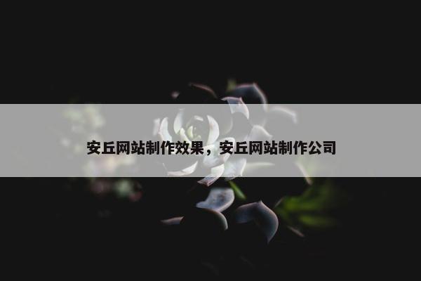 安丘网站制作效果，安丘网站制作公司