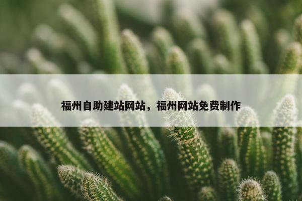 福州自助建站网站，福州网站免费制作
