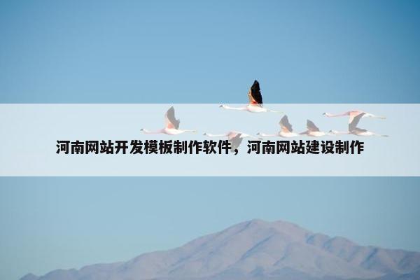 河南网站开发模板制作软件，河南网站建设制作