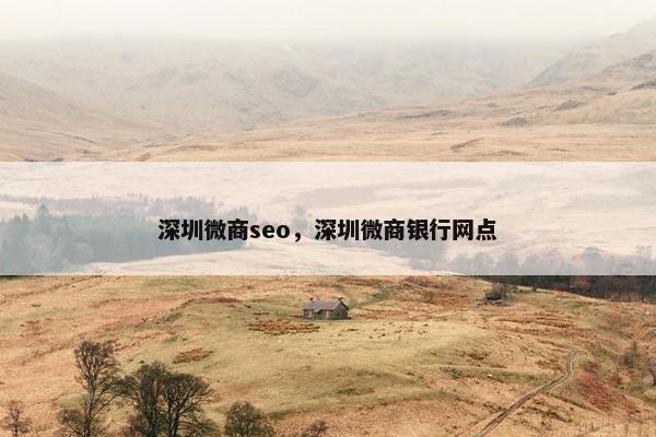 深圳微商seo，深圳微商银行网点