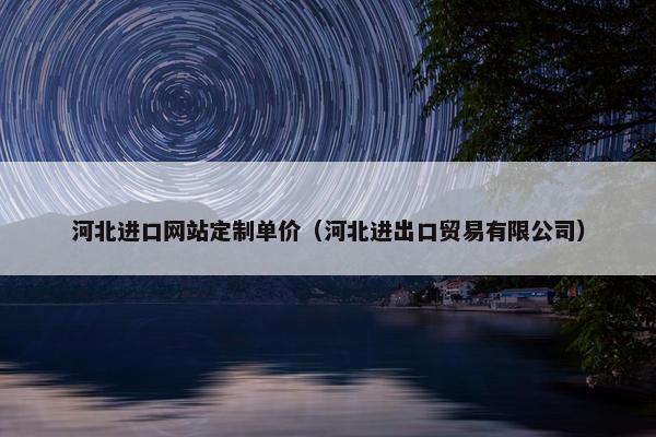 河北进口网站定制单价（河北进出口贸易有限公司）