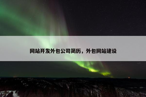 网站开发外包公司简历，外包网站建设