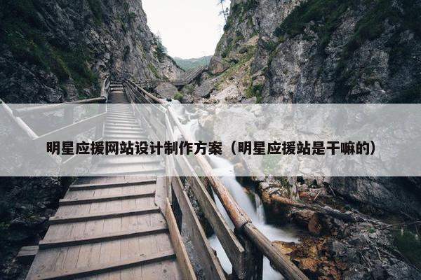 明星应援网站设计制作方案（明星应援站是干嘛的）