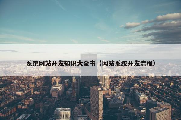 系统网站开发知识大全书（网站系统开发流程）