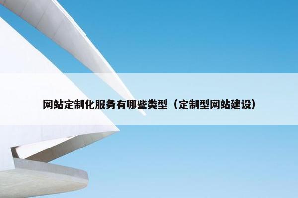 网站定制化服务有哪些类型（定制型网站建设）