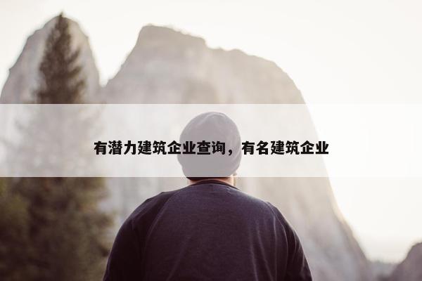 有潜力建筑企业查询，有名建筑企业