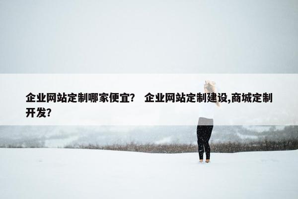 企业网站定制哪家便宜？ 企业网站定制建设,商城定制开发？