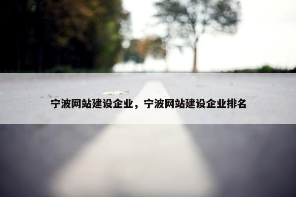 宁波网站建设企业，宁波网站建设企业排名