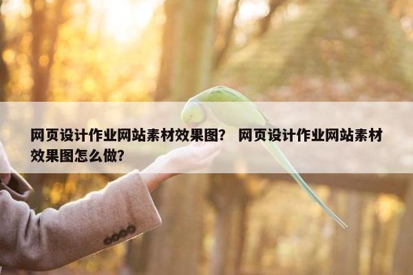 网页设计作业网站素材效果图？ 网页设计作业网站素材效果图怎么做？