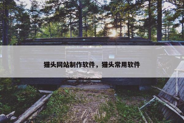 猎头网站制作软件，猎头常用软件