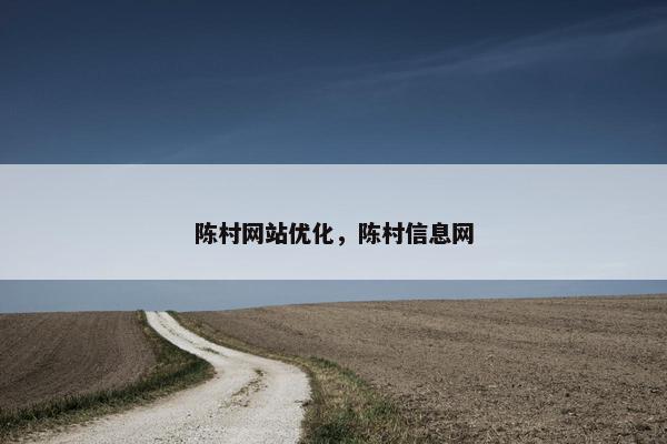 陈村网站优化，陈村信息网