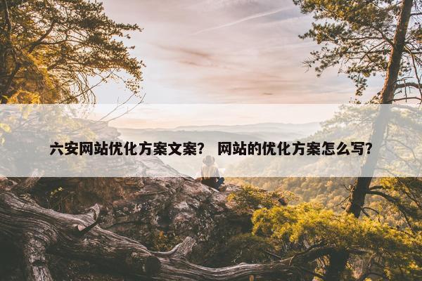 六安网站优化方案文案？ 网站的优化方案怎么写？