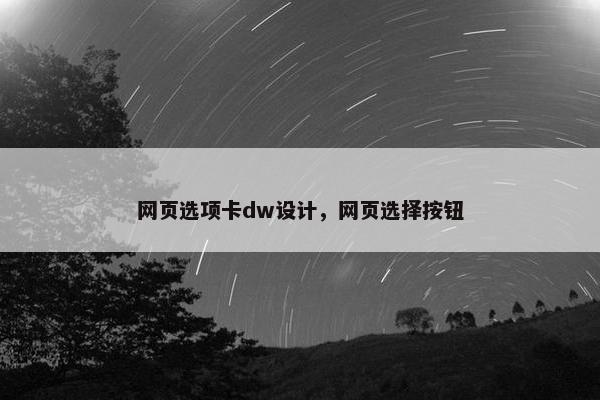 网页选项卡dw设计，网页选择按钮