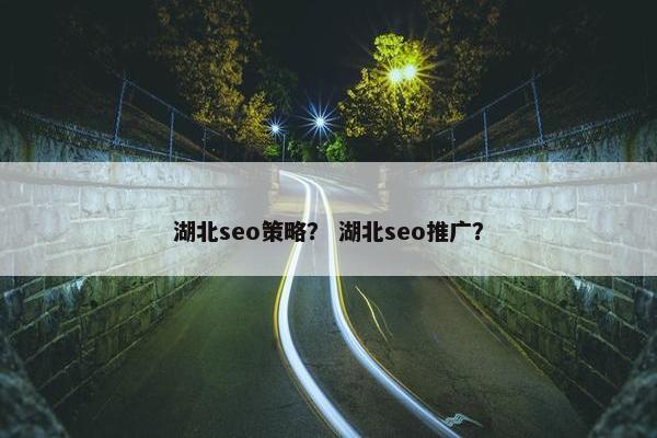 湖北seo策略？ 湖北seo推广？