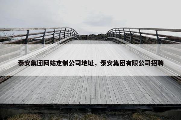 泰安集团网站定制公司地址，泰安集团有限公司招聘
