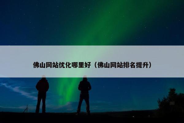 佛山网站优化哪里好（佛山网站排名提升）