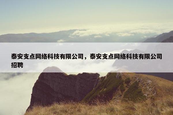 泰安支点网络科技有限公司，泰安支点网络科技有限公司招聘