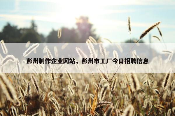 彭州制作企业网站，彭州市工厂今日招聘信息