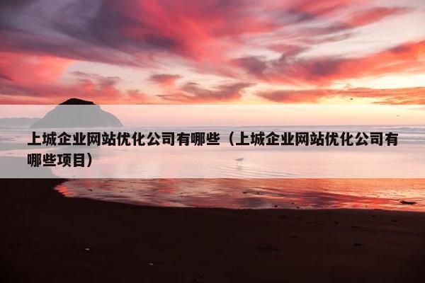 上城企业网站优化公司有哪些（上城企业网站优化公司有哪些项目）